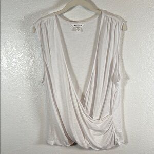 Athleta White Breezy Wrap Tank Modal Athleisure Size 1X Vacation Summer